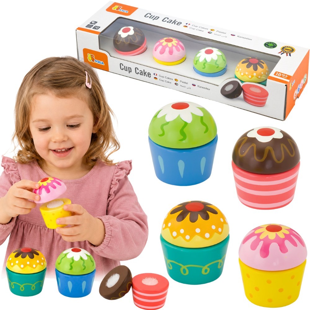 cookies cupcakes mäng lapsele – Viga puidust Cookies Cupcakes 4 tk lastele – arendav mäng lapsele