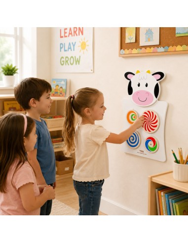 Montessori-Spielbrett Kuh aus Holz, FSC-zertifiziert, 60 cm