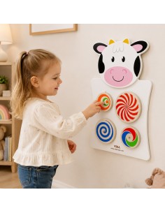 Holz-Manipulationstafel „Kuh“ Montessori FSC, 60 cm 2
