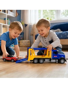 Priekabinis sunkvežimis Car Transporter 1:14 WOOPIE – automobilis, šviesa, garsas 2