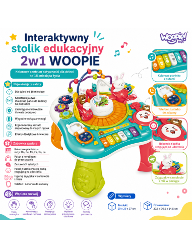 Interaktiver Lern-Tisch 2-in-1 für Kinder WOOPIE BABY