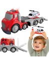 WOOPIE Red Fire Department City Truck with Effects