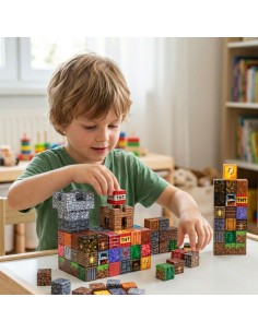 Magnetinės kaladėlės Cube 63 el. – kūrybingas žaidimas vaikams 3+ WOOPIE 2