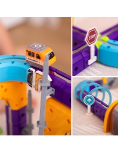 Magnetischer Eisenbahnbau von Woopie STEM Anziehungseffekt 54-tlg. 2