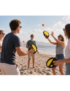 WOOPIE Catch Ball Gra Zręcznościowa Rzucaj Łap Dla Dwojga 2x Paletki+ 4 Piłki 2