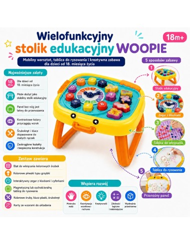 WOOPIE Interactive 3-in-1 Educational Table Workshop Board Sorter Numbers