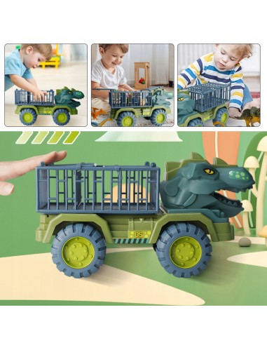 Ciężarówka‑Dinozaur T‑Rex z figurkami – transporter dinozaurów Woopie