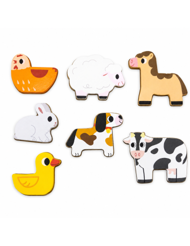 VIGA Wooden Puzzle 2 in 1 Farm - Montessori Puzzle for Children