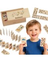 VIGA Wooden Domino 2 in 1 Animals and Numbers - educational fun