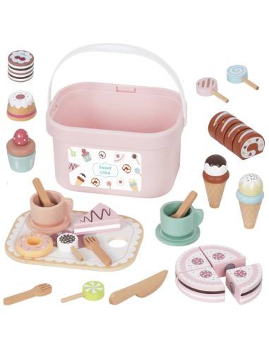 TOOKY TOY Sweet Cake Drewniany Zestaw Słodkości w Pudełku