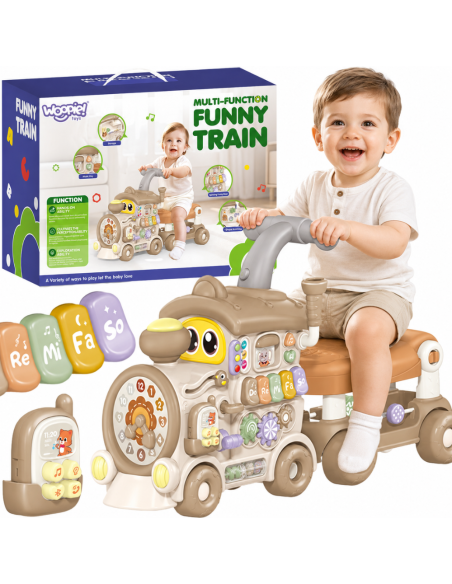 WOOPIE Interactive 3-in-1 Train Ride-on Educational Pusher for Children