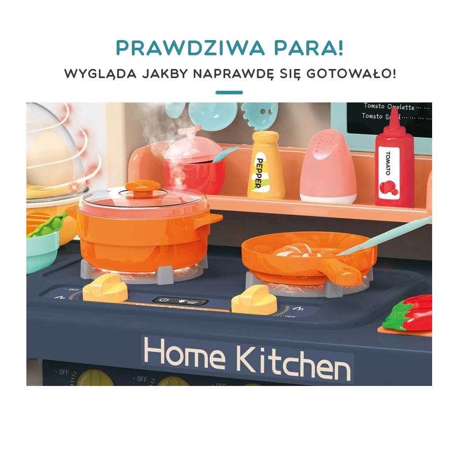 Duża interaktywna kuchnia z obiegiem wody dla dzieci 65 akc