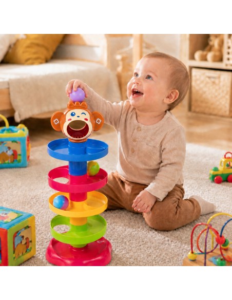 WOOPIE BABY Kulodrom Tor Kulkowy Spirala + 3 Kulki - Zabawka dla Dzieci