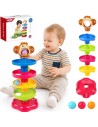 WOOPIE BABY Kulodrom Tor Kulkowy Spirala + 3 Kulki - Zabawka dla Dzieci