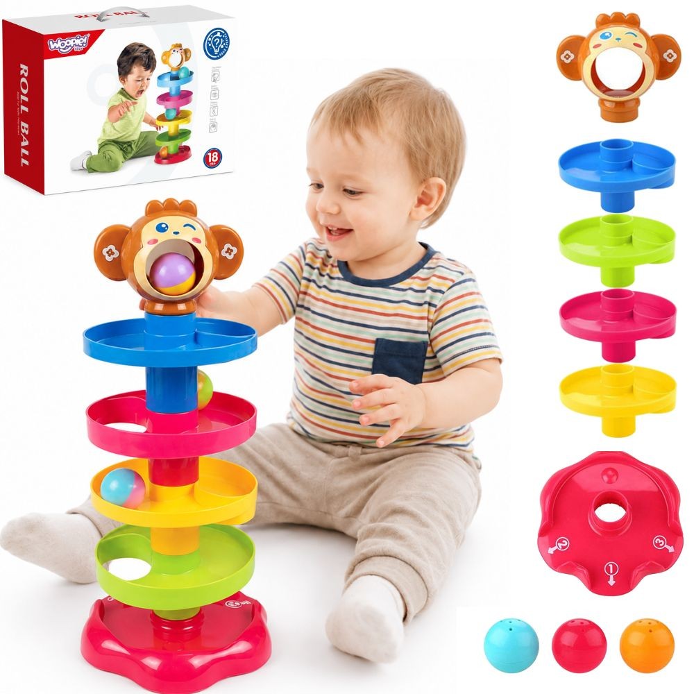 WOOPIE BABY Bollbana Spiralset + 3 bollar