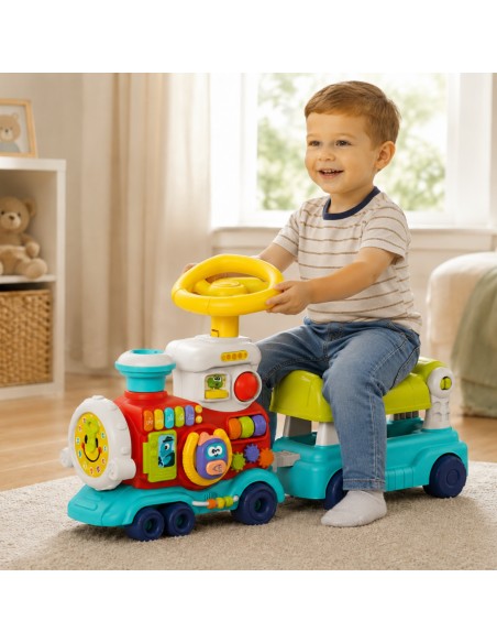 OPIE BABY Locomotive Pusher Ride-on 2in1 Interactive Train Pair