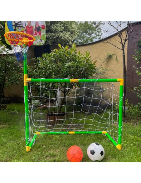 WOOPIE 2-in-1 Sports Set: Goal and Basketball - For Children