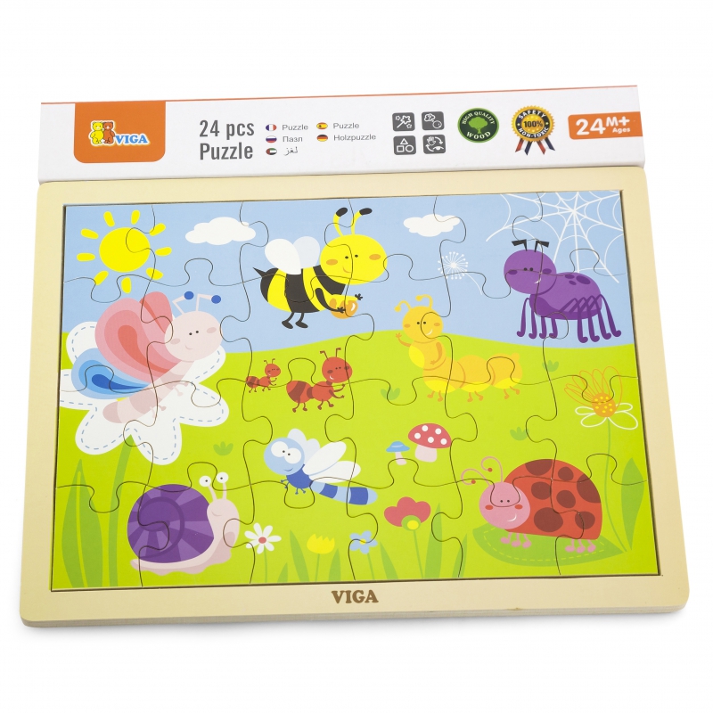 VIGA Drewniane Puzzle Park 24 Elementy