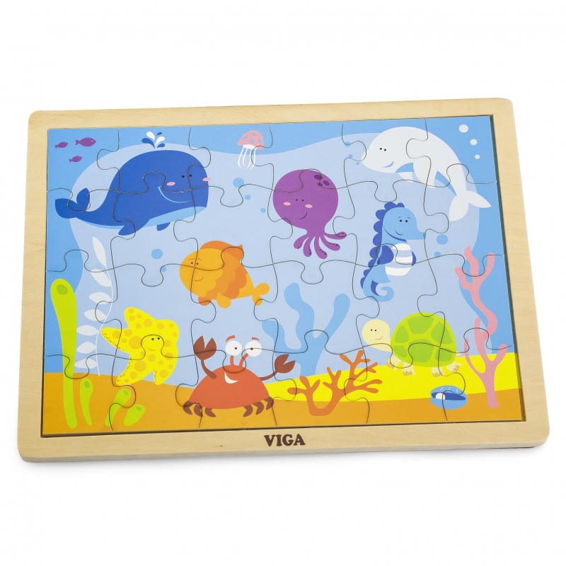 VIGA Drewniane Puzzle Ocean 24 Elementy