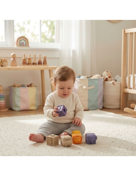 WOOPIE BABY Sensoriniai blokeliai - garsas ir mokymosi skaičiavimas, 12 vnt.