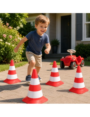 GROSSE Verkehrskegel - Set mit 4 Verkehrsleitkegeln