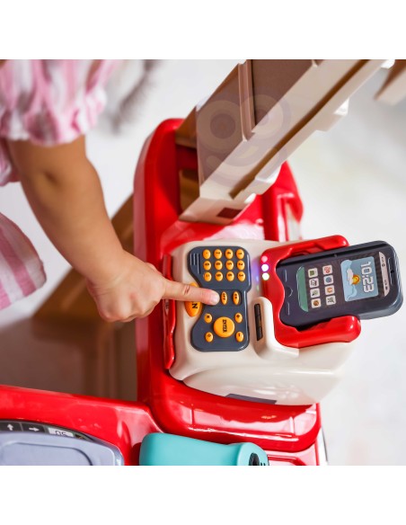 Einkaufswagen WOOPIE mit Waage, Kasse und Scanner + 48 Zubehör