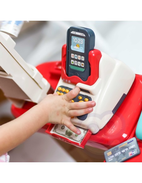 Einkaufswagen WOOPIE mit Waage, Kasse und Scanner + 48 Zubehör
