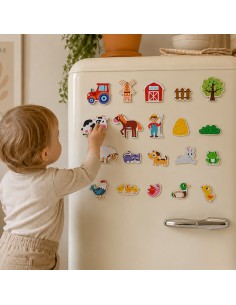 Viga Farm Magnetic Friends – Wooden figurines for creative play 2