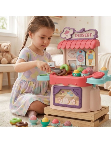 WOOPIE Eisdiele & Süßwarenladen – Koffer/Rucksack, Eis-Shop 3-in-1 Tasche 25-tlg. – Spielzeug