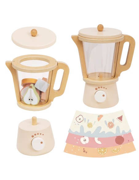 Holz-Set Mixer mit Zubehör von Tooky Toy - Kochen macht Spaß!