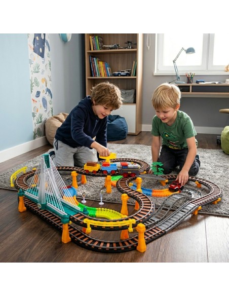 WOOPIE Electric Train 2in1 Race Track XXL 192 pcs.