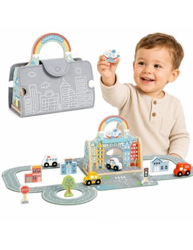 Mini-Stadt Tooky Toy – Holzstadt in tragbarer Tasche
