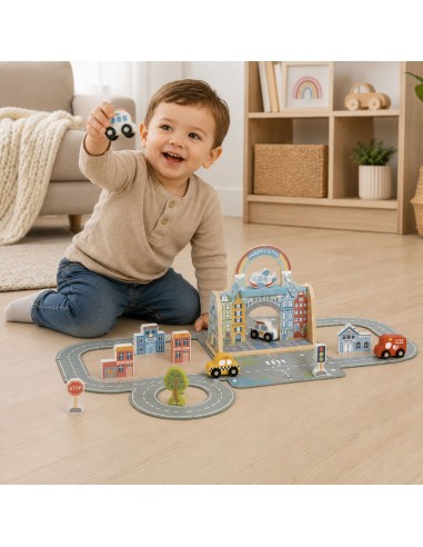Mini-Stadt Tooky Toy – Holzstadt in tragbarer Tasche