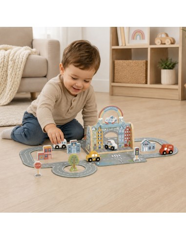 Mini-Stadt Tooky Toy – Holzstadt in tragbarer Tasche