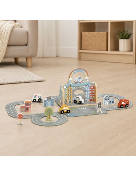 Mini-Stadt Tooky Toy – Holzstadt in tragbarer Tasche
