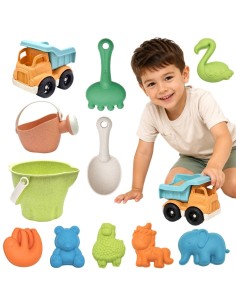 WOOPIE GREEN Sandspiel-Set mit Auto 11-tlg. Biologisch abbaubares