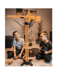 WOOPIE Bokštinis kranas Nuotoliniu būdu valdomas 103 cm + Krovininis automobilis Ekskavatorius 2
