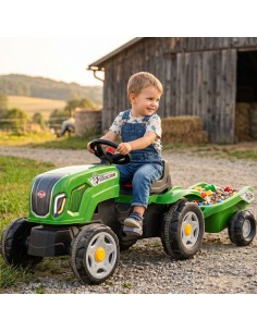 FALK pedalinis traktorius Claas Terra Maxx su priekaba 2-6 m. 2