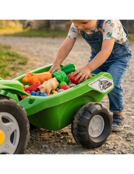 FALK pedalinis traktorius Claas Terra Maxx su priekaba 2-6 m.