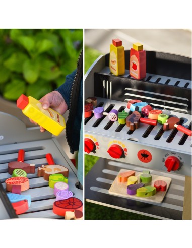Holzgrill Garten BBQ-Wagen WOOPIE – Küchenset