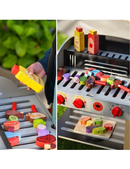 Holzgrill Garten BBQ-Wagen WOOPIE – Küchenset