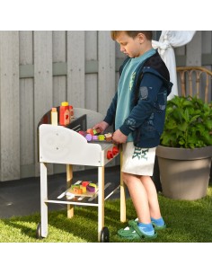 Medinis sodo grilis BBQ ant vežimėlio WOOPIE – virtuvės rinkinys 2