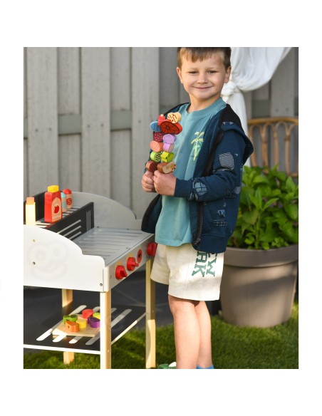 Holzgrill Garten BBQ-Wagen WOOPIE – Küchenset