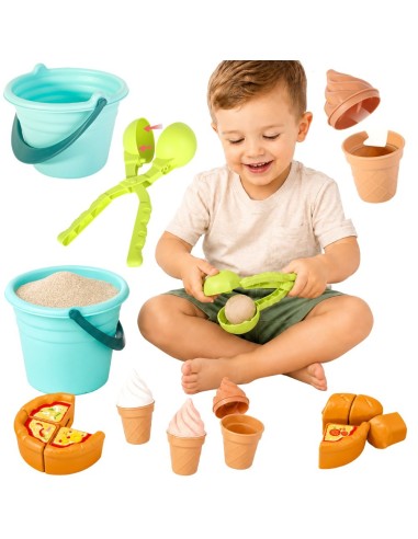 WOOPIE Sandspiel-Set FUN ICE CREAM 15-tlg. Schneeball-Fabrik