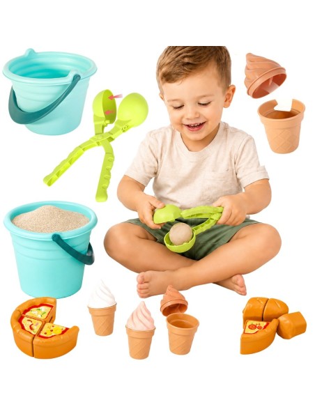 WOOPIE Sandspiel-Set FUN ICE CREAM 15-tlg. Schneeball-Fabrik