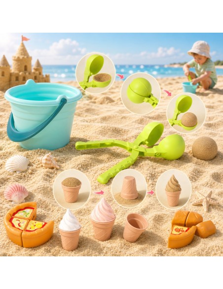 WOOPIE Sandspiel-Set FUN ICE CREAM 15-tlg. Schneeball-Fabrik