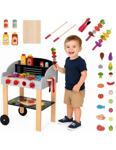 Holzgrill Garten BBQ-Wagen WOOPIE – Küchenset