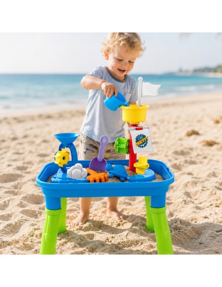 WOOPIE Wassertisch 2in1 Sandkasten Piratenschiff - 6 Zubehörteile