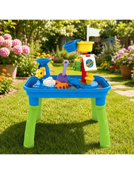 WOOPIE Wassertisch 2in1 Sandkasten Piratenschiff - 6 Zubehörteile