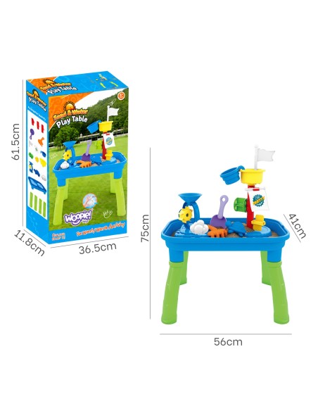WOOPIE Wassertisch 2in1 Sandkasten Piratenschiff - 6 Zubehörteile